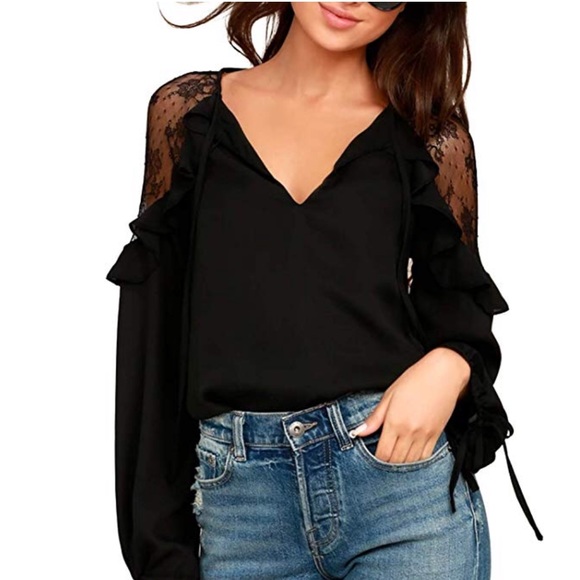 Tops - Beautiful women chiffon blouse long sleeve
